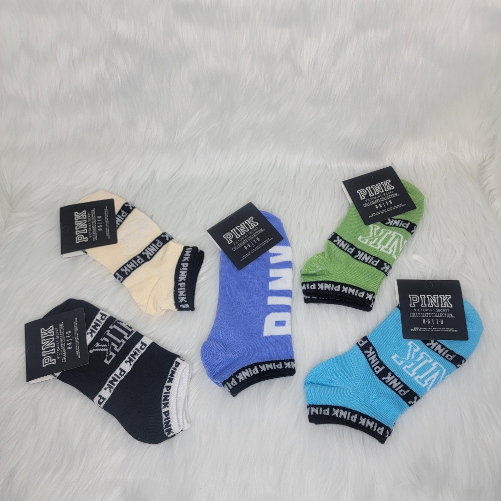 PINK Victoria's Secret collegiate collection socks.